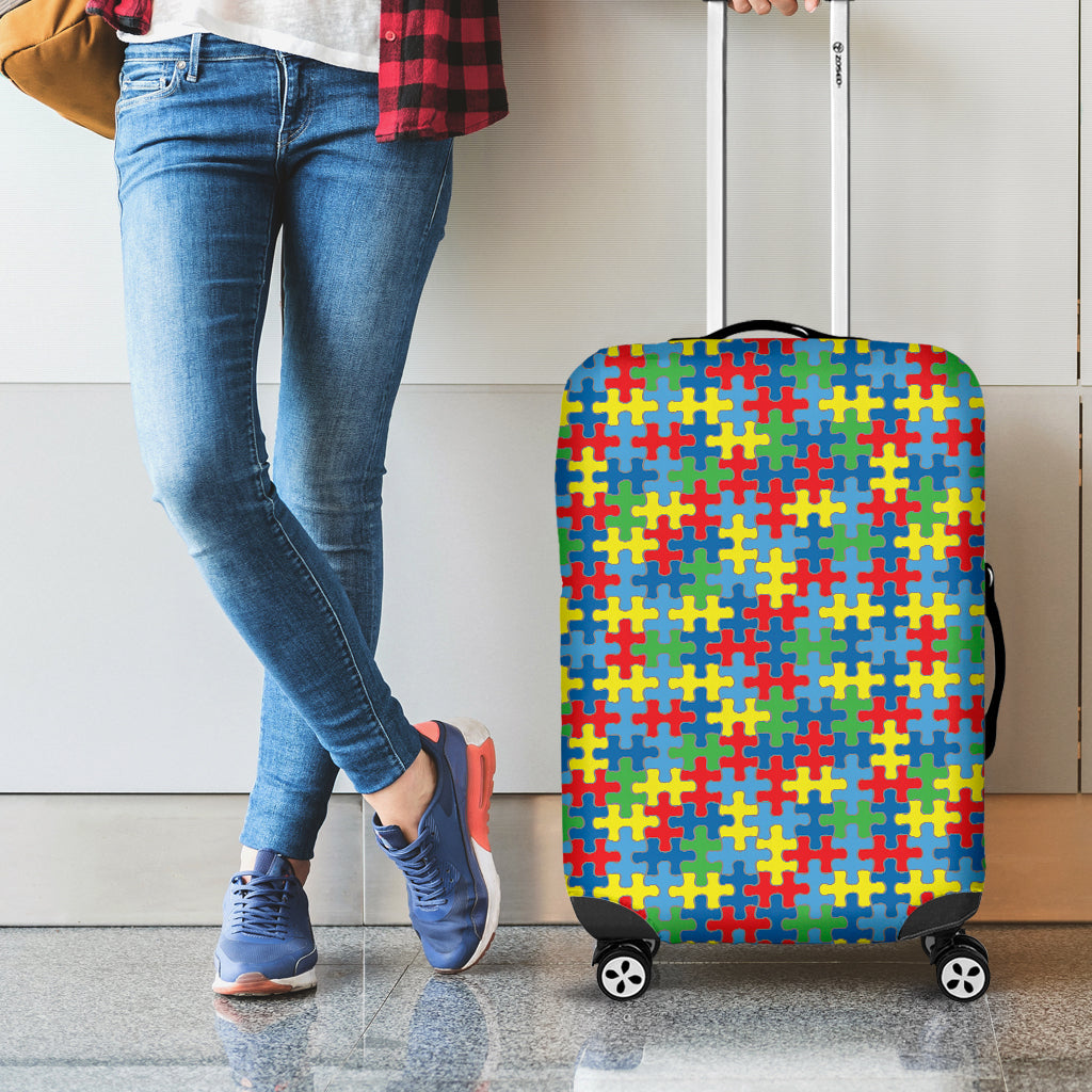 Autism Awareness Jigsaw Print Luggage Cover