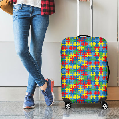 Autism Awareness Jigsaw Print Luggage Cover