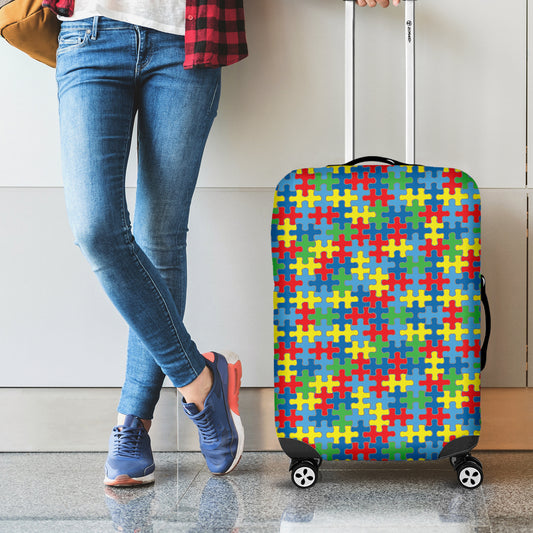 Autism Awareness Jigsaw Print Luggage Cover