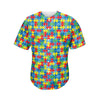 Autism Awareness Jigsaw Print Men's Baseball Jersey