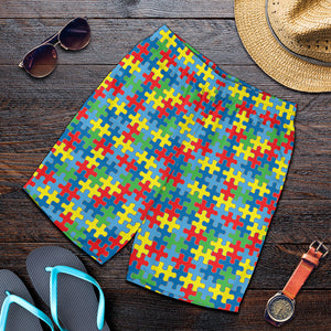 Autism Awareness Jigsaw Print Men's Shorts