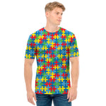 Autism Awareness Jigsaw Print Men's T-Shirt