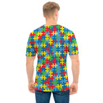 Autism Awareness Jigsaw Print Men's T-Shirt