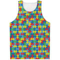 Autism Awareness Jigsaw Print Men's Tank Top