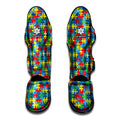 Autism Awareness Jigsaw Print Muay Thai Shin Guards