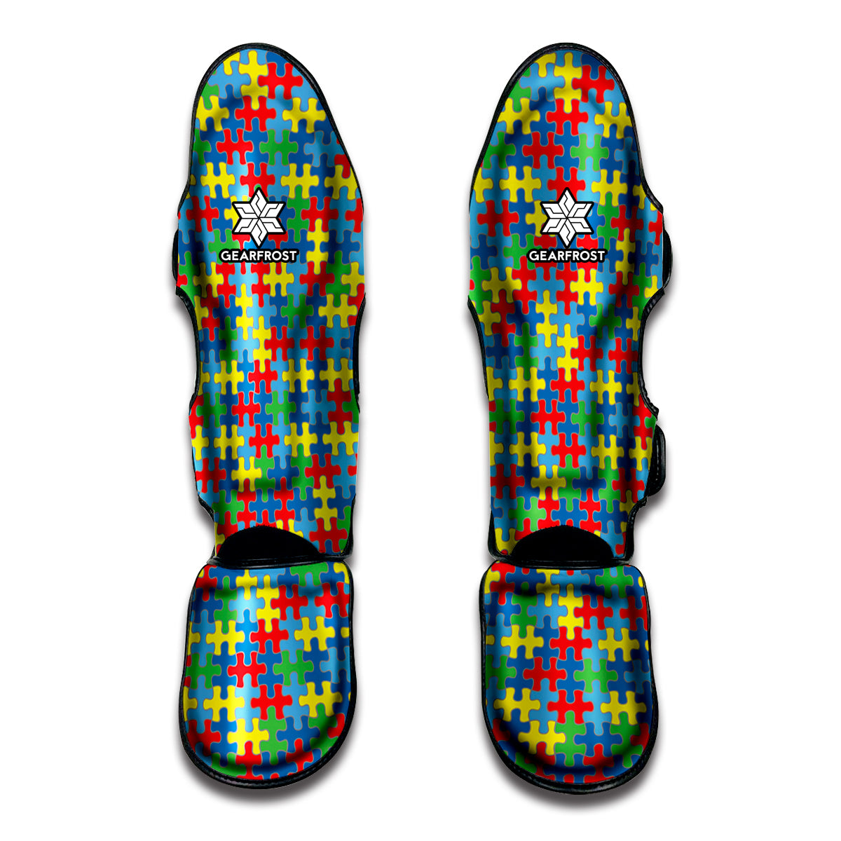 Autism Awareness Jigsaw Print Muay Thai Shin Guard
