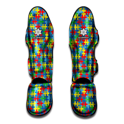 Autism Awareness Jigsaw Print Muay Thai Shin Guard