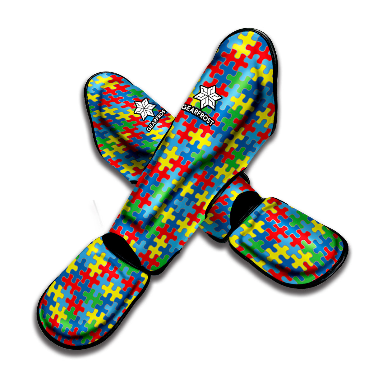 Autism Awareness Jigsaw Print Muay Thai Shin Guard