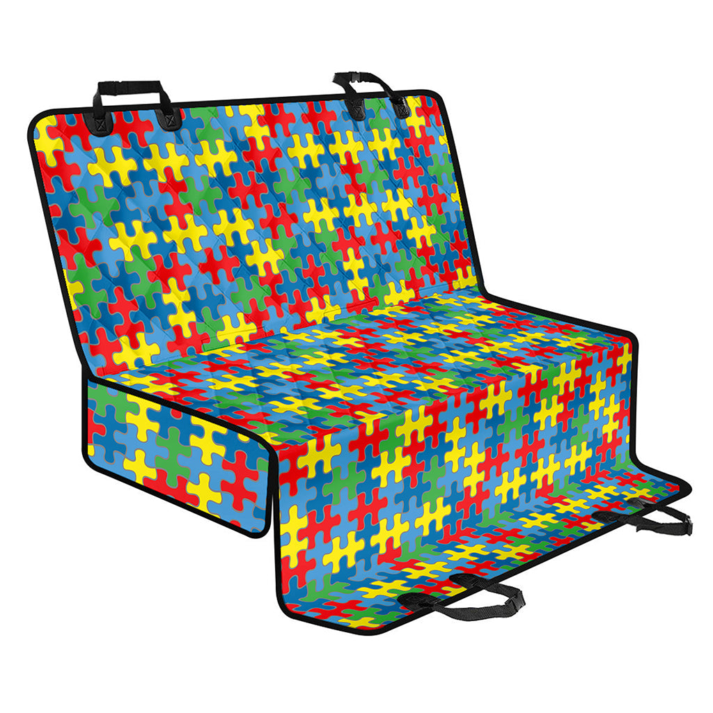 Autism Awareness Jigsaw Print Pet Car Back Seat Cover