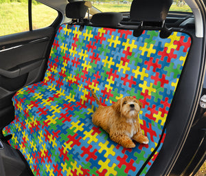 Autism Awareness Jigsaw Print Pet Car Back Seat Cover