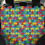 Autism Awareness Jigsaw Print Pet Car Back Seat Cover