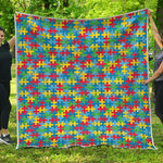 Autism Awareness Jigsaw Print Quilt