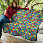 Autism Awareness Jigsaw Print Quilt
