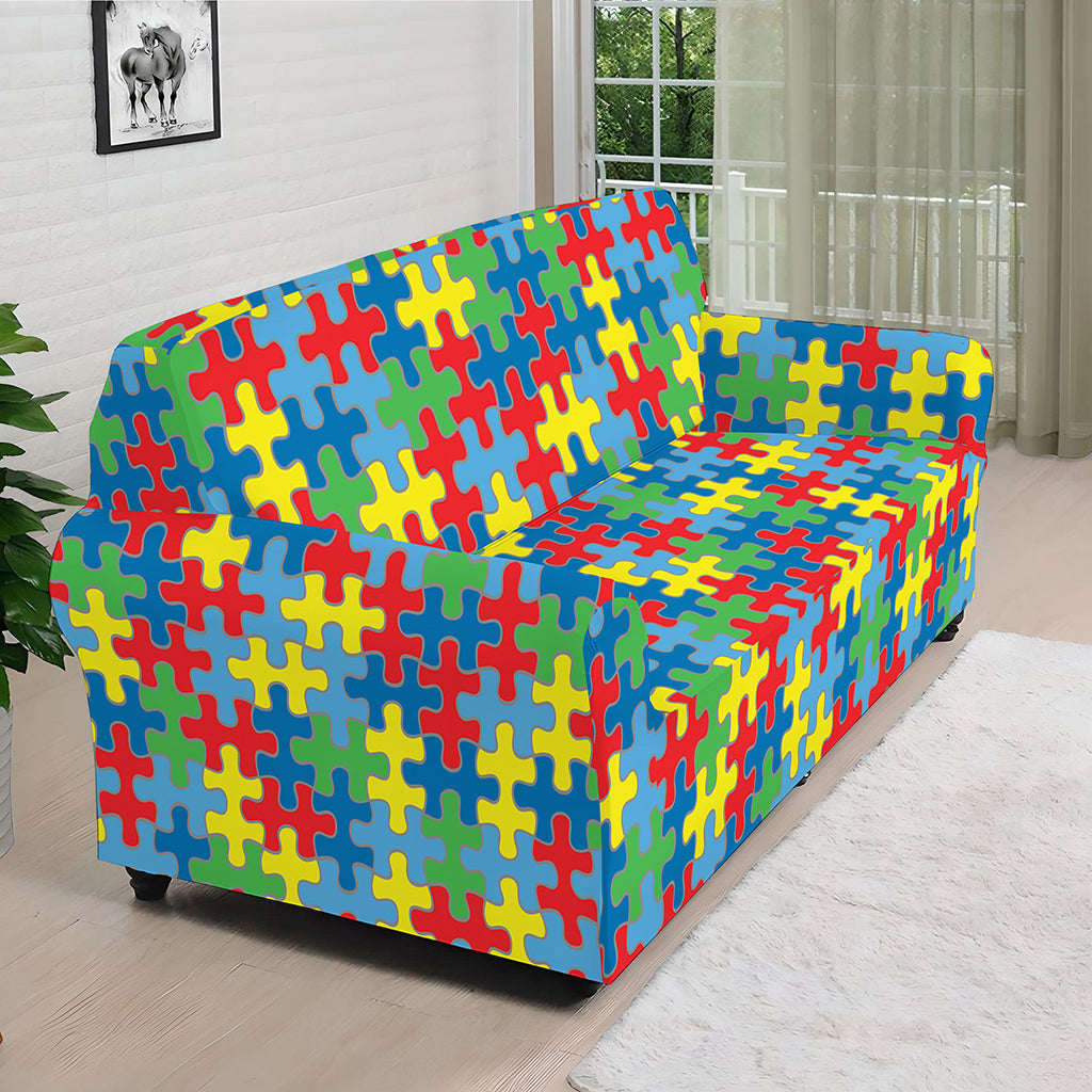 Autism Awareness Jigsaw Print Sofa Cover