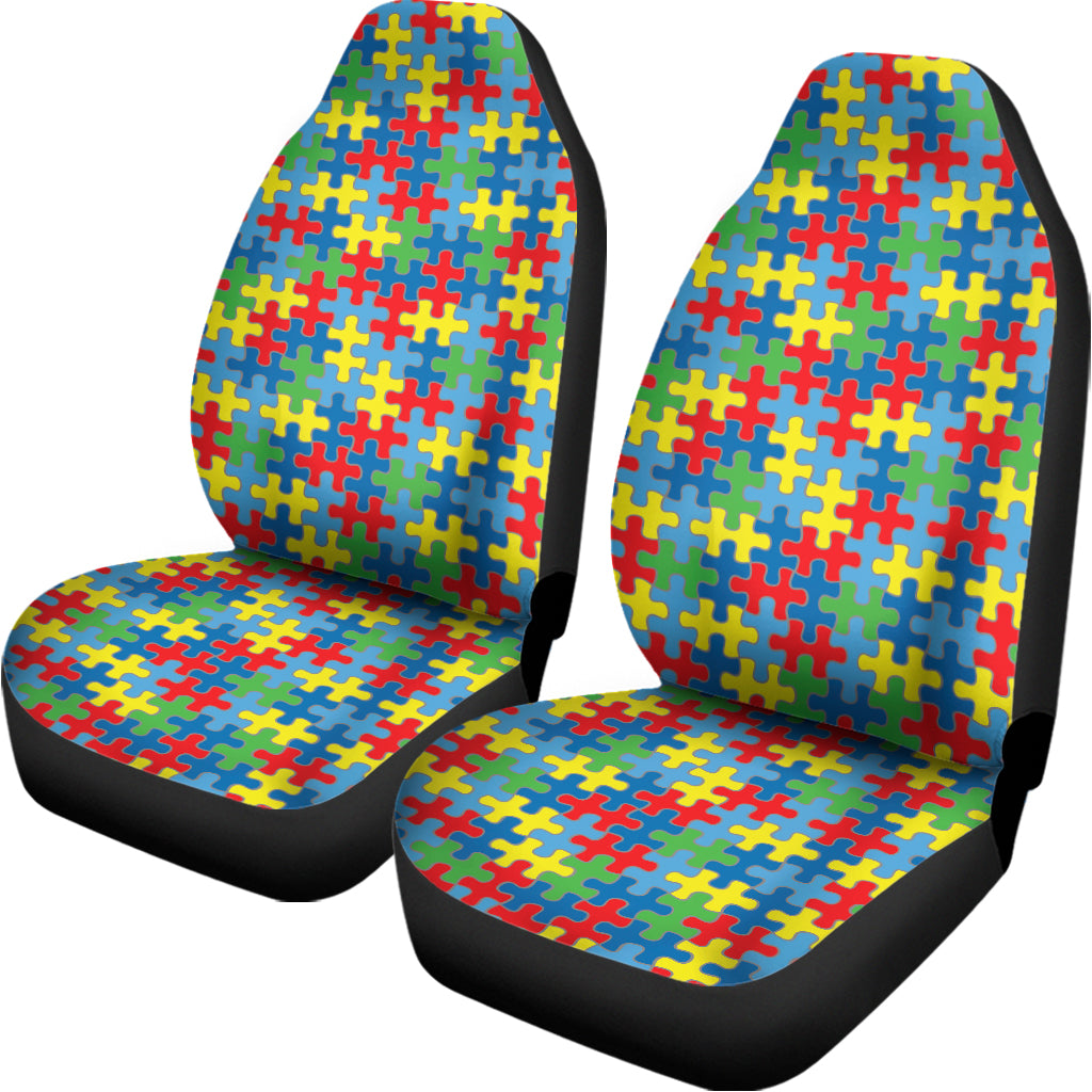 Autism Awareness Jigsaw Print Universal Fit Car Seat Covers