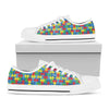 Autism Awareness Jigsaw Print White Low Top Shoes