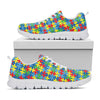 Autism Awareness Jigsaw Print White Sneakers