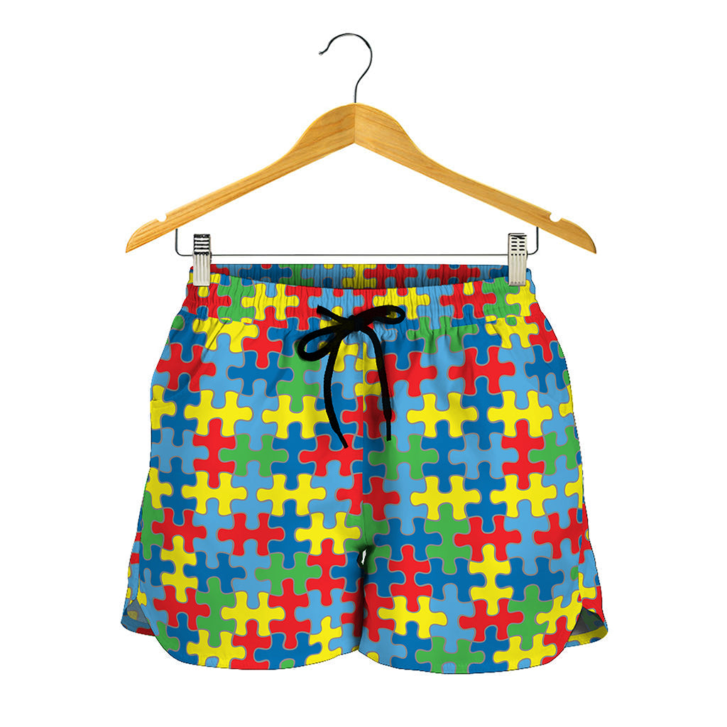 Autism Awareness Jigsaw Print Women's Shorts