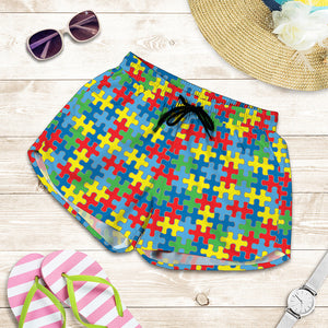 Autism Awareness Jigsaw Print Women's Shorts