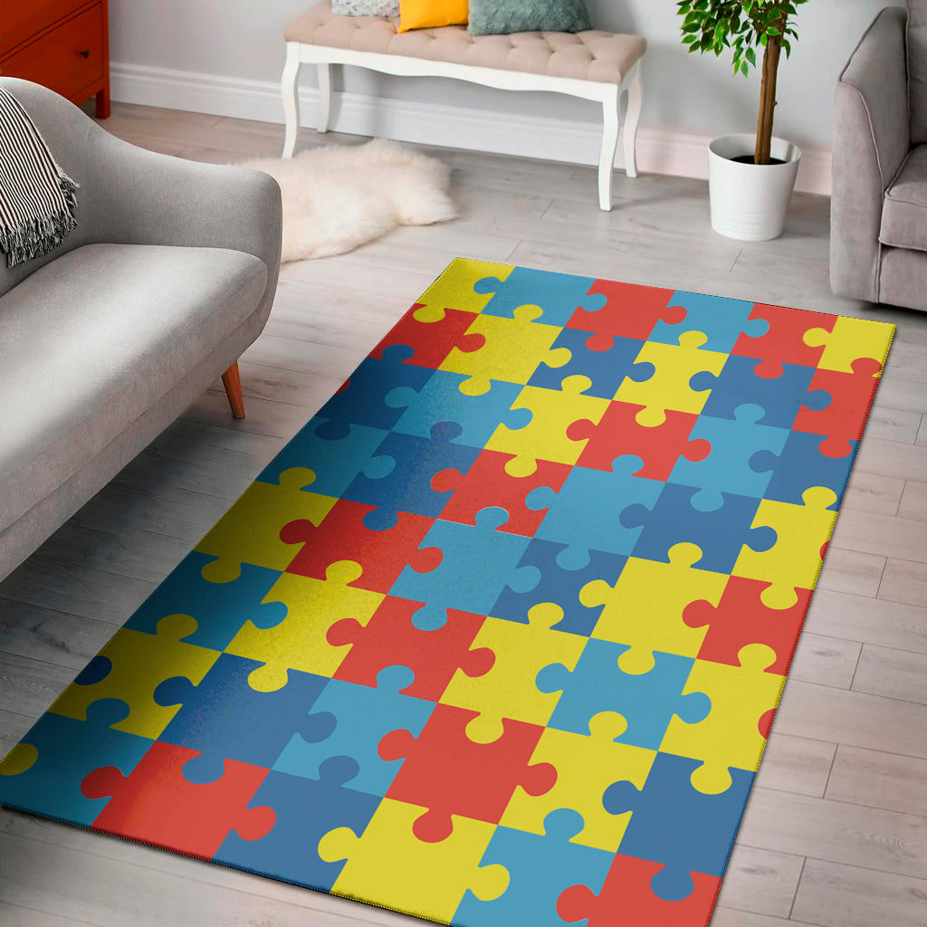 Autism Awareness Pattern Print Area Rug