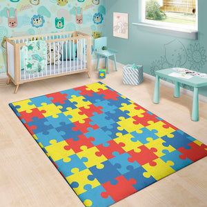 Autism Awareness Pattern Print Area Rug