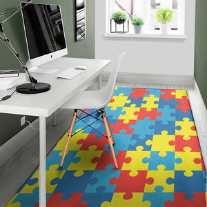 Autism Awareness Pattern Print Area Rug