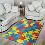 Autism Awareness Pattern Print Area Rug