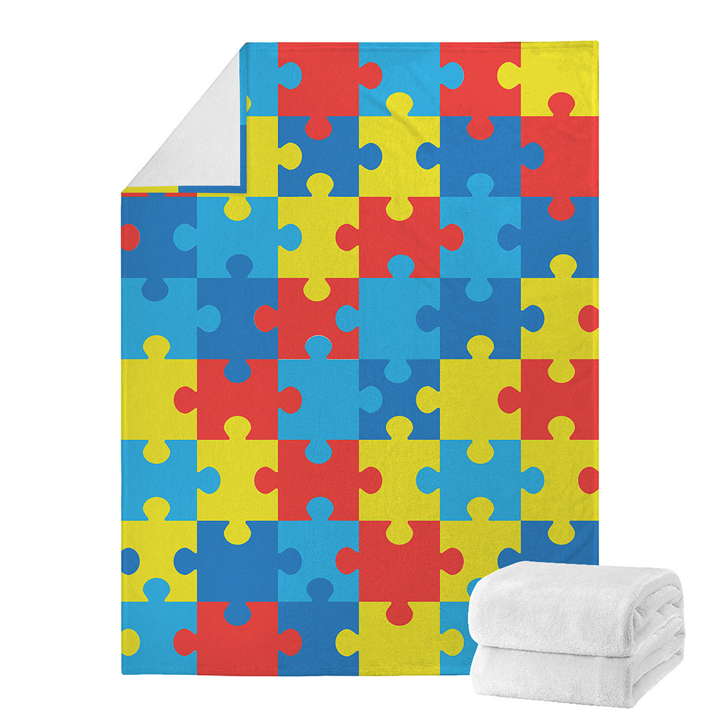 Autism Awareness Pattern Print Blanket