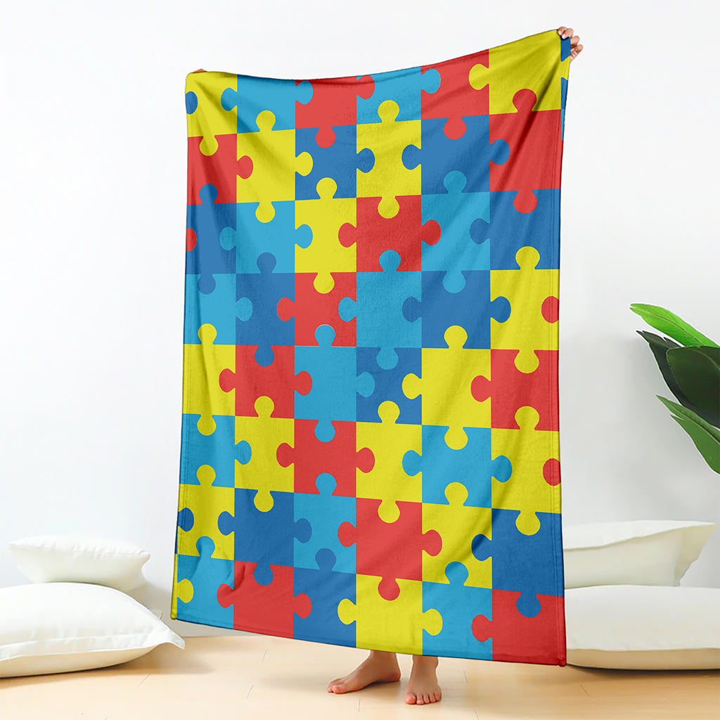 Autism Awareness Pattern Print Blanket