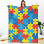 Autism Awareness Pattern Print Blanket