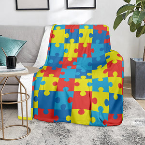 Autism Awareness Pattern Print Blanket