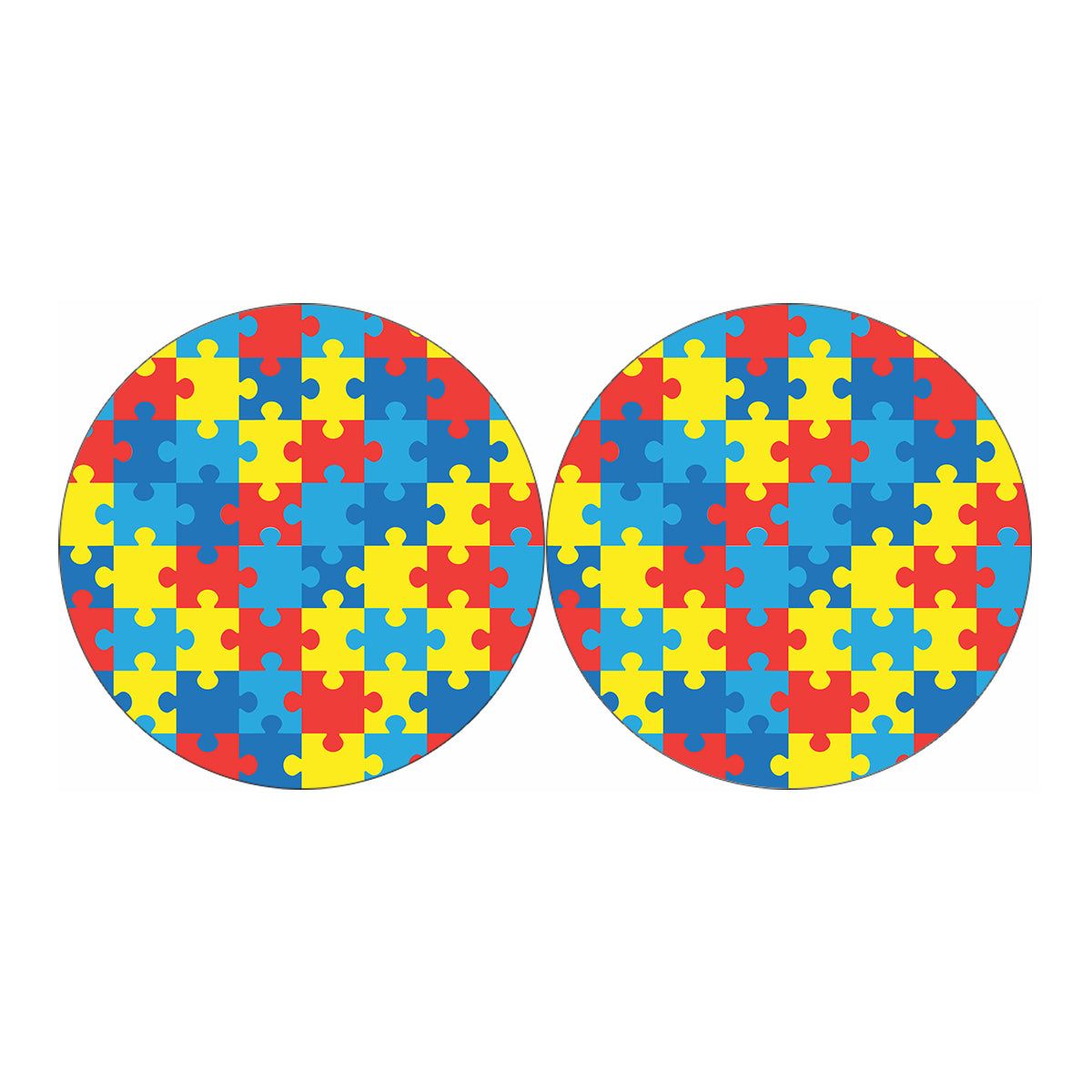 Autism Awareness Pattern Print Car Coasters