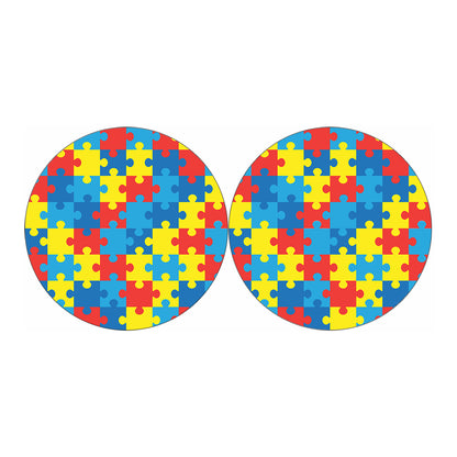 Autism Awareness Pattern Print Car Coasters