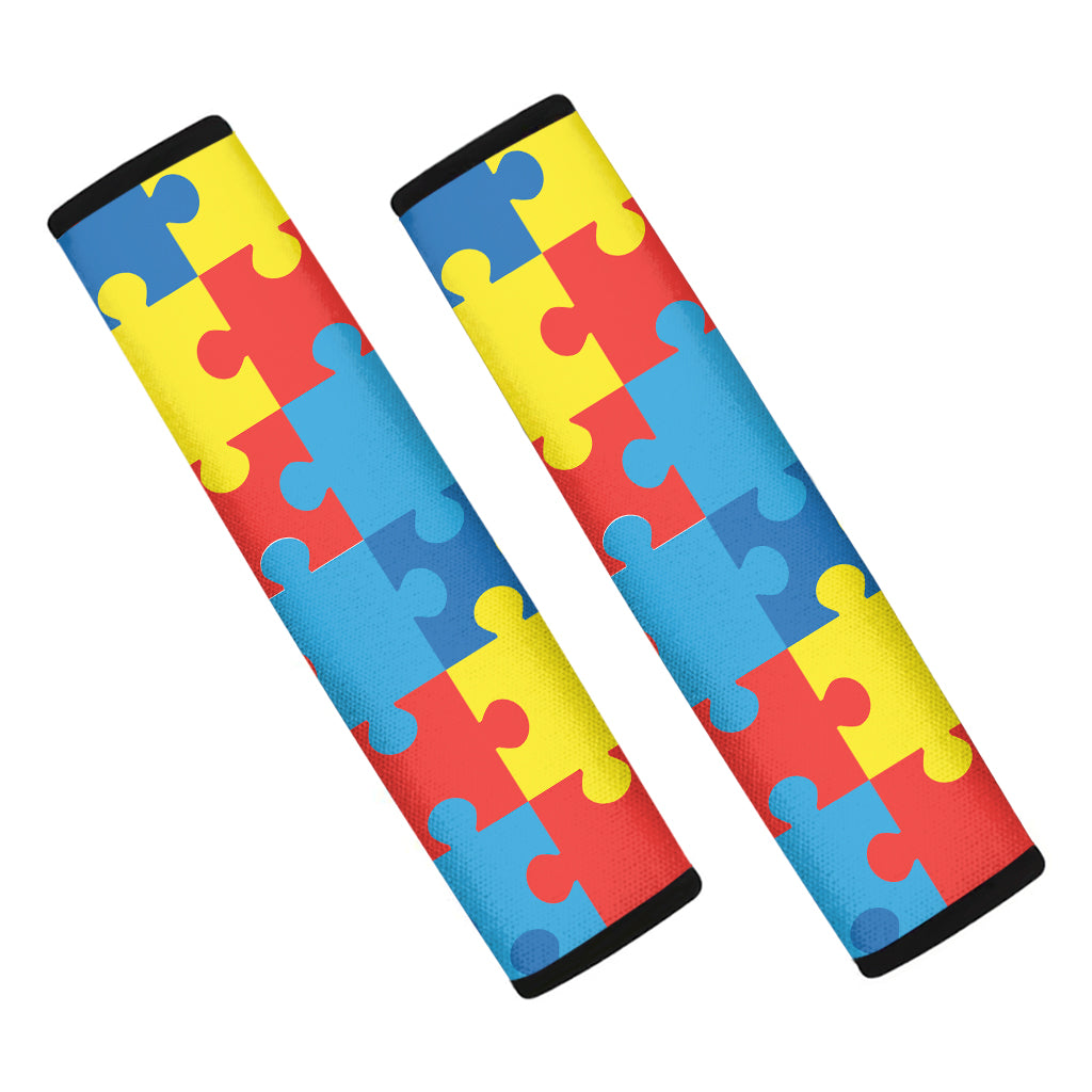 Autism Awareness Pattern Print Car Seat Belt Covers