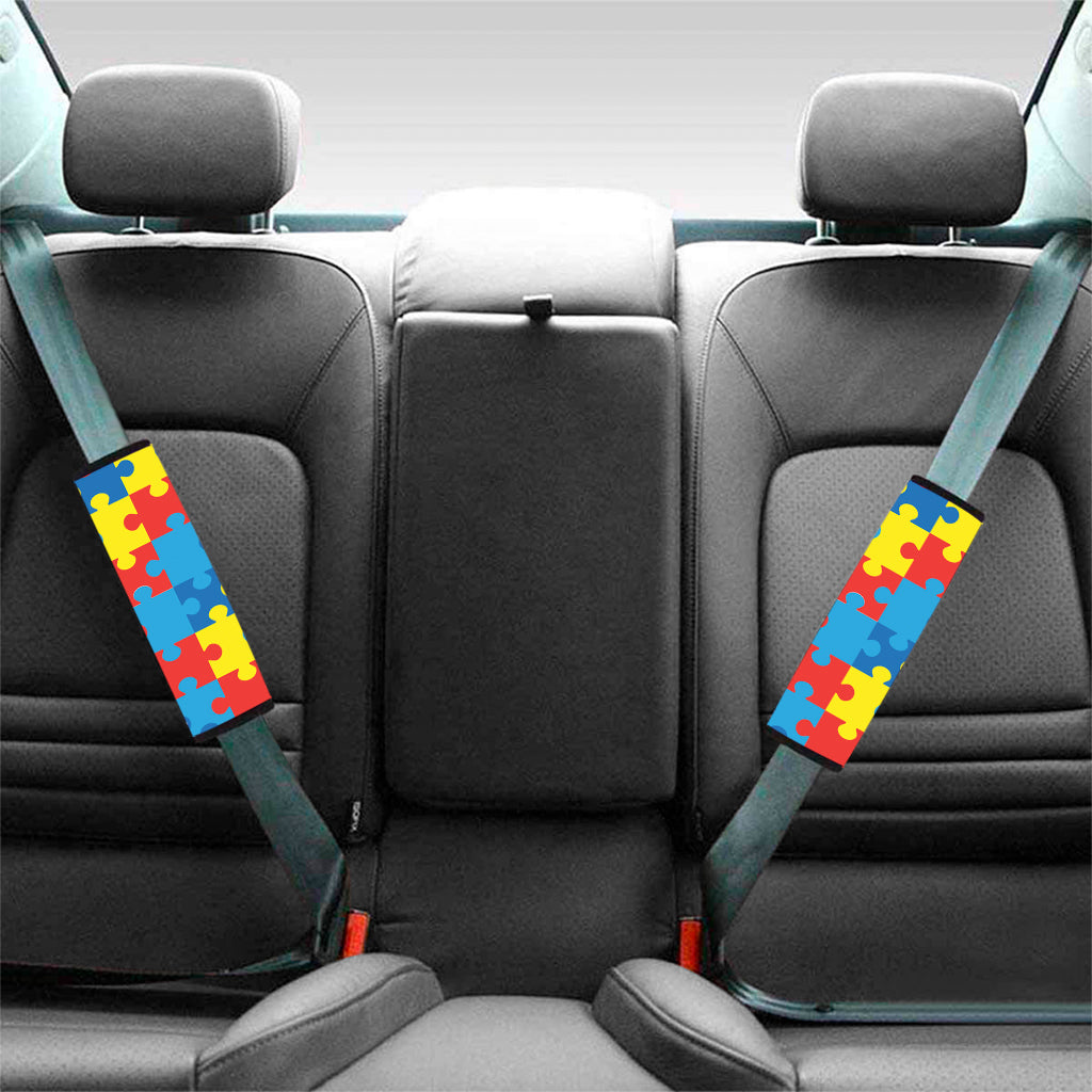 Autism Awareness Pattern Print Car Seat Belt Covers