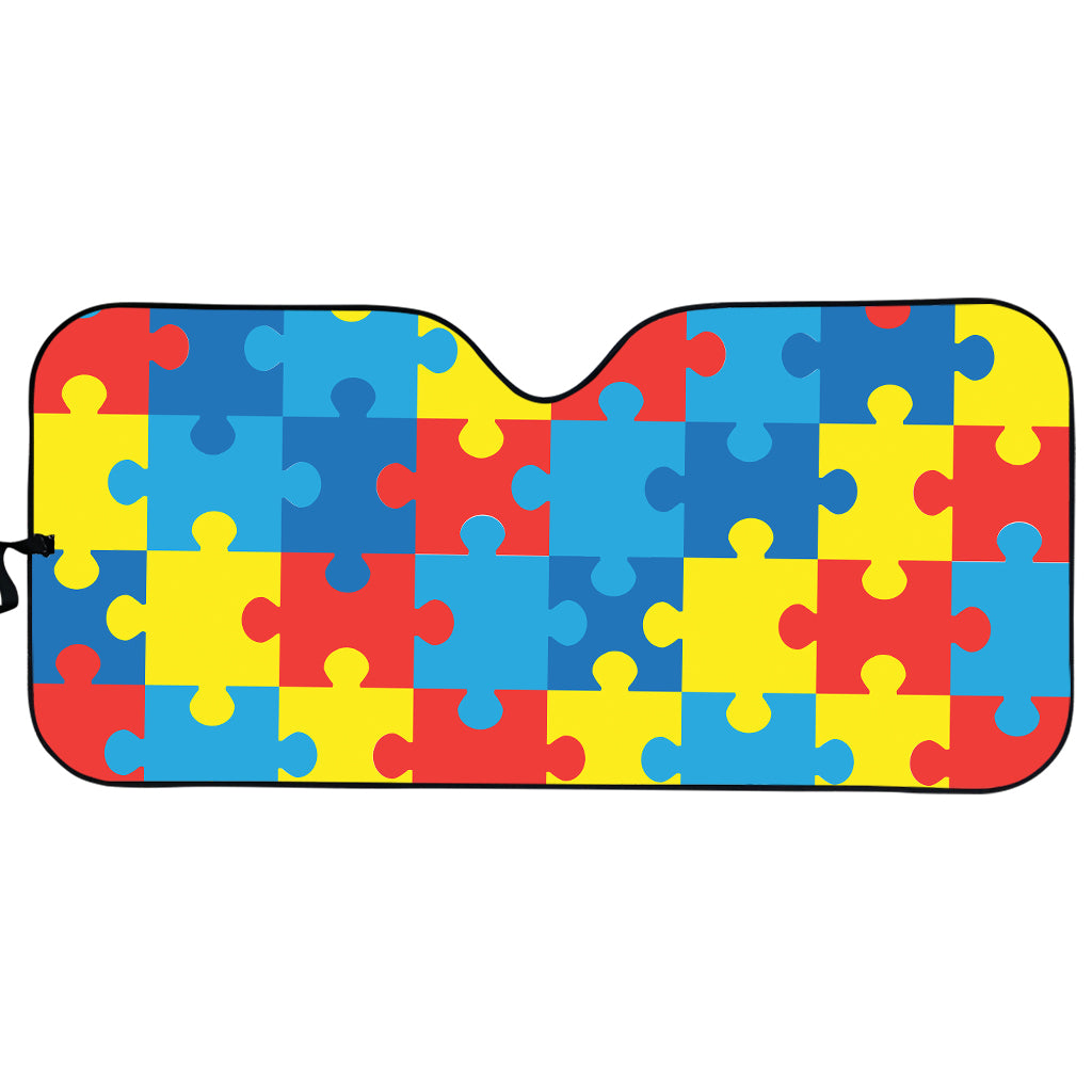 Autism Awareness Pattern Print Car Sun Shade