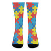 Autism Awareness Pattern Print Crew Socks