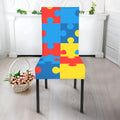 Autism Awareness Pattern Print Dining Chair Slipcover