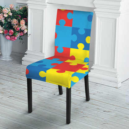 Autism Awareness Pattern Print Dining Chair Slipcover