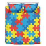Autism Awareness Pattern Print Duvet Cover Bedding Set