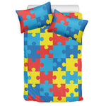 Autism Awareness Pattern Print Duvet Cover Bedding Set