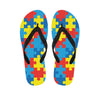 Autism Awareness Pattern Print Flip Flops