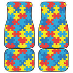 Autism Awareness Pattern Print Front and Back Car Floor Mats