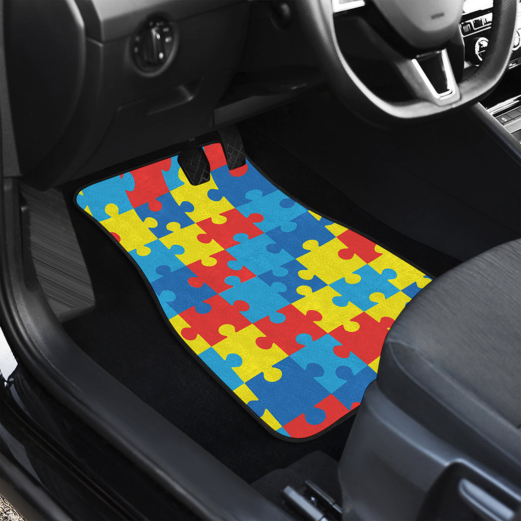 Autism Awareness Pattern Print Front and Back Car Floor Mats