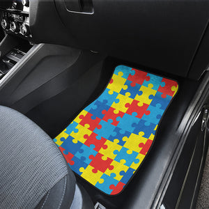 Autism Awareness Pattern Print Front and Back Car Floor Mats