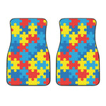 Autism Awareness Pattern Print Front Car Floor Mats