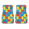 Autism Awareness Pattern Print Front Car Floor Mats