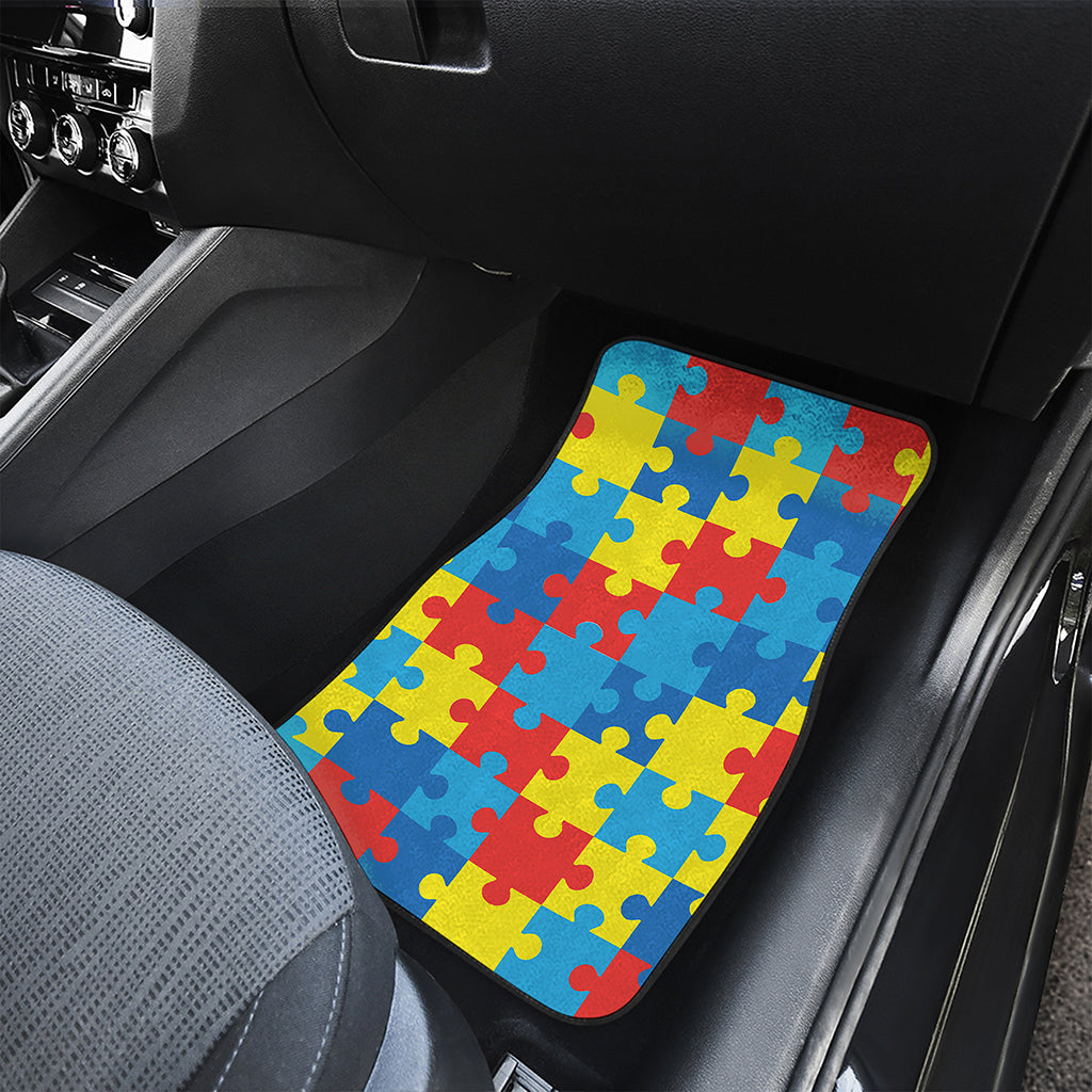 Autism Awareness Pattern Print Front Car Floor Mats