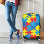 Autism Awareness Pattern Print Luggage Cover