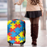 Autism Awareness Pattern Print Luggage Cover